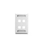 FACEPLATE, ID, 1-GANG, 4-PORT, WHITE