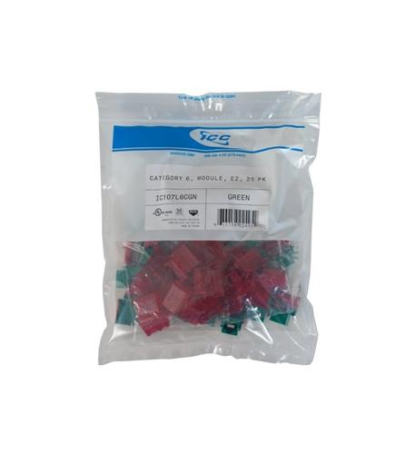 MODULE, CAT 6, EZ, 25 PK, GREEN