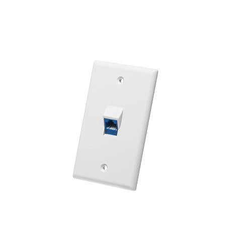 FACEPLATE, ANGLED, 1-GANG, 1-PORT, WHITE
