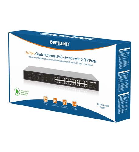 24 Port Gigabit Unmanaged PoE 370watt