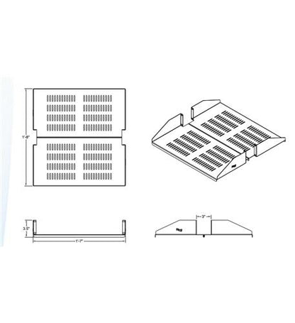 Rach Shelf, 20in Dble Sided, Vented 2PK
