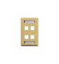 FACEPLATE, ID, 1-GANG, 4-PORT, IVORY