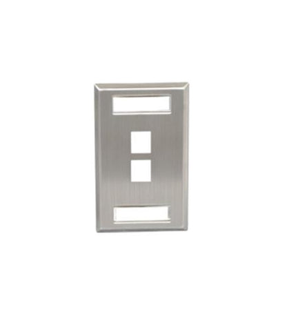 FACEPLATE, ID, STAINLESS, 1-GANG, 2-PORT