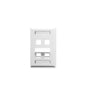 FACEPLATE, ID, ANGLED, 1-GANG, 4-PORT WH