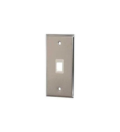 WALL PLATE, PHONE, FLUSH, 1-PORT, SS