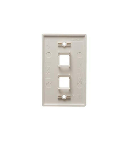 FACEPLATE, FLAT, 1-GANG, 2-PORT, ALMOND