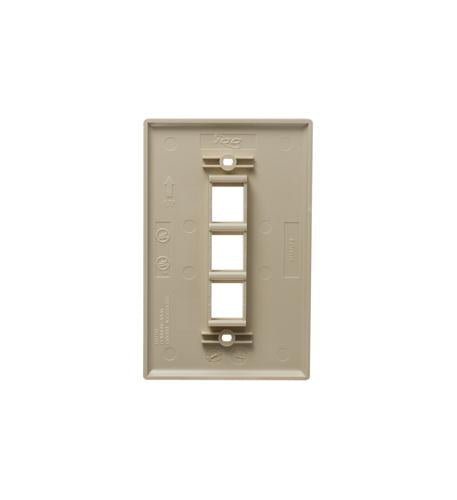 FACEPLATE, OVERSIZED, 3-PORT, IVORY