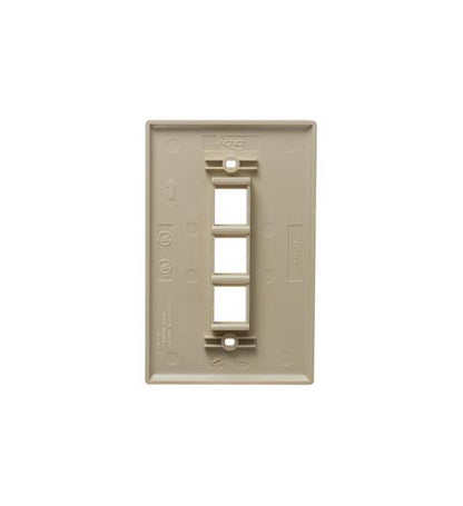 FACEPLATE, OVERSIZED, 3-PORT, IVORY