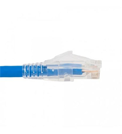 PATCH CORD, CAT5e, CLEAR BOOT, 7' BLUE