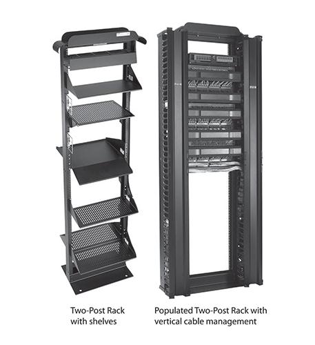 2 Post Open Frame Racks 7FT 45U BK