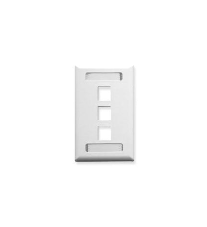 FACEPLATE, ID, 1-GANG, 3-PORT, WHITE