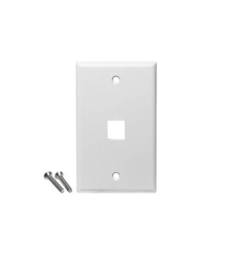 FACEPLATE, FLAT,1-GANG,1-PORT, 25PK, WH
