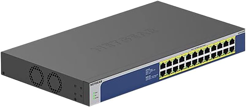 NETGEAR 24-Port Gigabit Ethernet Unmanaged PoE Switch (GS524PP) - with 24 x PoE+ @ 300W, Desktop or Rackmount, and Limited Lifetime Protection