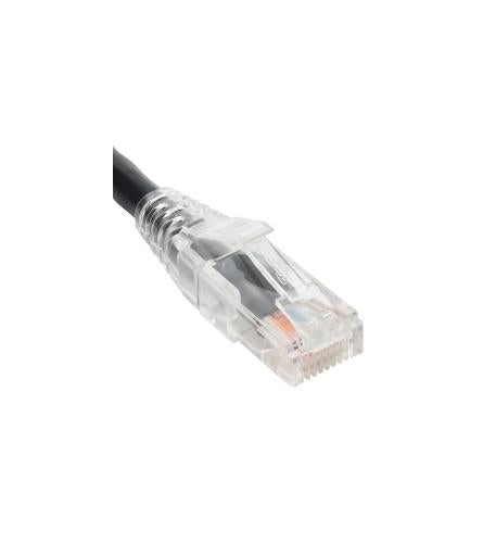 PATCH CORD, CAT5e, CLEAR BOOT, 3' BLACK