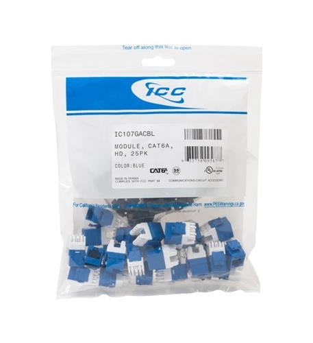 MODULE, CAT6A, HD, 25PK, BLUE