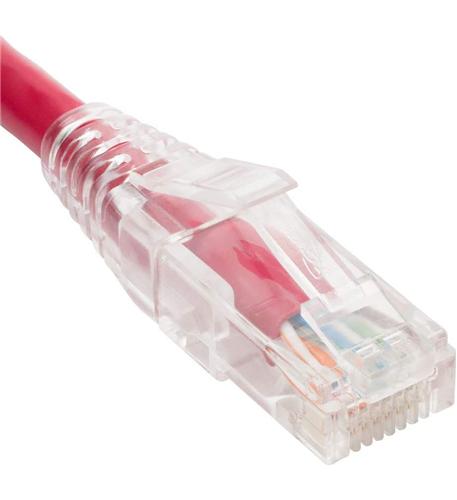 PATCH CORD CAT6 CLEAR BOOT 5' RED