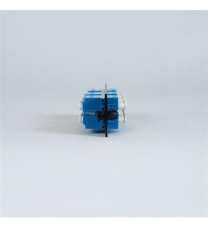 ADAPTER PANEL, 6 QUAD LC, 24F, BLUE, SM