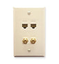 FACEPLATE, IDC, 2 DATA, 2 F-TYPE ALMOND