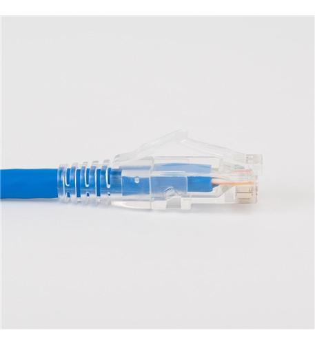 PATCH CORD, CAT6, CLEAR BOOT, 5' BLUE