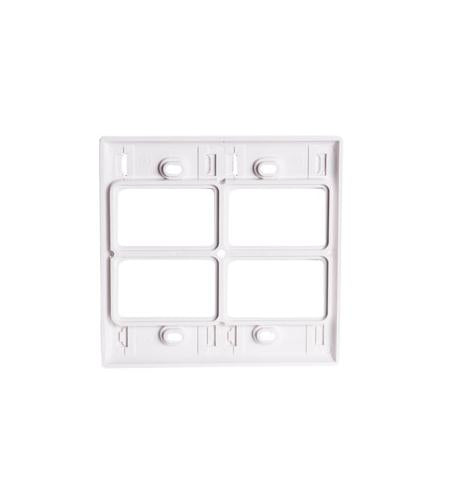 FACEPLATE, ELITE, 2-GANG, 4-PORT, WHITE