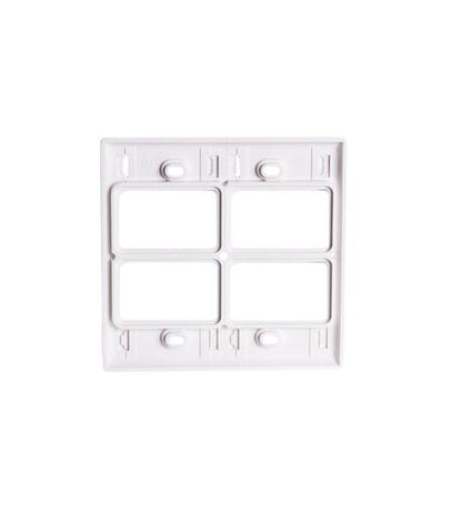 FACEPLATE, ELITE, 2-GANG, 4-PORT, WHITE