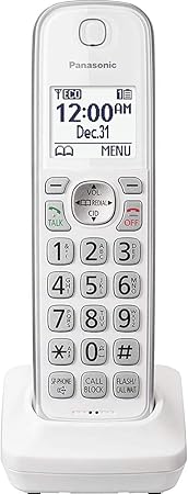 PANASONIC Additional Cordless Phone Handset for use with KX-TGD53x Series Cordless Phone Systems - KX-TGDA50W1 (White)