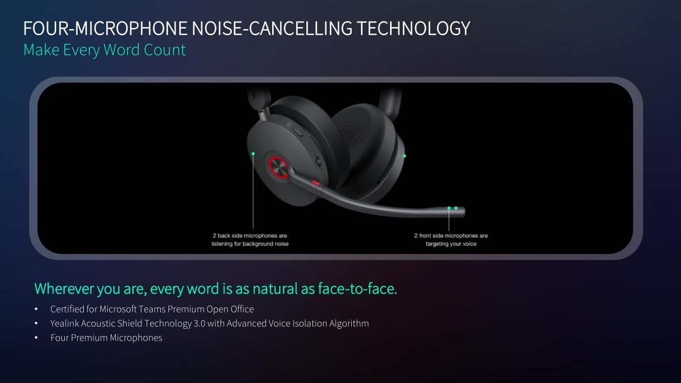 Yealink WH68 ANC DECT Wireless Headset