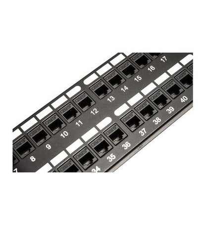 PATCH PANEL,CAT 5e, FEED-THRU 48-P,2RMS