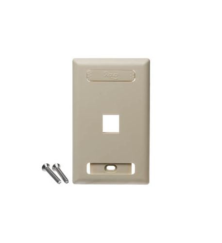 FACEPLATE, ID, 1-GANG, 1-PORT, IVORY