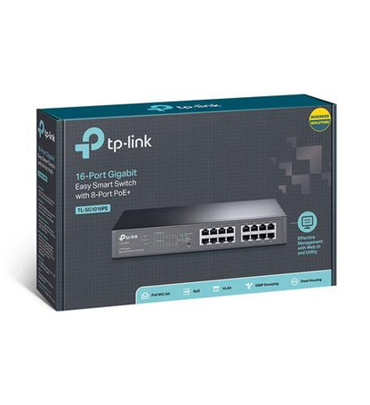 16-Port Gigabit Easy Smart Switch, 8 POE