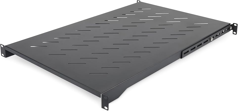 StarTech.com 1U 4-Post Server Rack Shelf, Vented, Adjustable Mounting Depth (28-34.4in/71.1-87.3cm), 150lb (68kg) Capacity