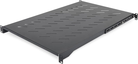 StarTech.com 1U 4-Post Server Rack Shelf, Vented, Adjustable Mounting Depth (28-34.4in/71.1-87.3cm), 150lb (68kg) Capacity