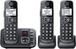 Panasonic DECT 6.0 Expandable Cordless Phone System with Answering Machine and Call Blocking - 3 Handsets - KX-TGE633M (Metallic Black)