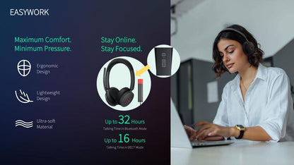 Yealink WH68 ANC DECT Wireless Headset