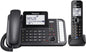 Panasonic 2-Line Corded/Cordless Phone System with 1 Handset - Answering Machine, Link2Cell, 3-Way Conference, Call Block, Long Range DECT 6.0, Bluetooth - KX-TG9581B (Black)