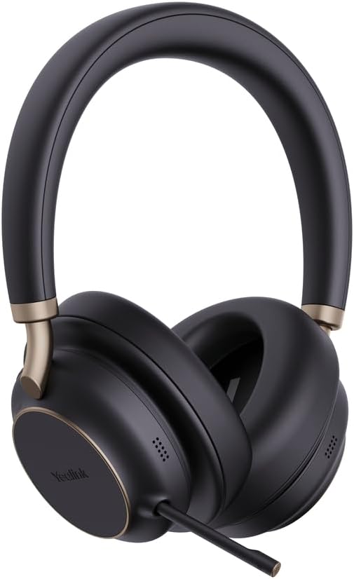 Yealink BH76 Plus Teams Wireless Bluetooth Headset with USB-C and USB-A Adapter Black