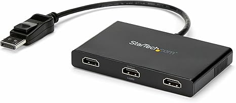 StarTech.com 3-Port Multi Monitor Adapter - DisplayPort 1.2 to 3x HDMI MST Hub - Triple 1080p HDMI Monitors - Extended or Cloned Display mode - Windows PCs Only - DP to 3x HDMI Splitter (MSTDP123HD)