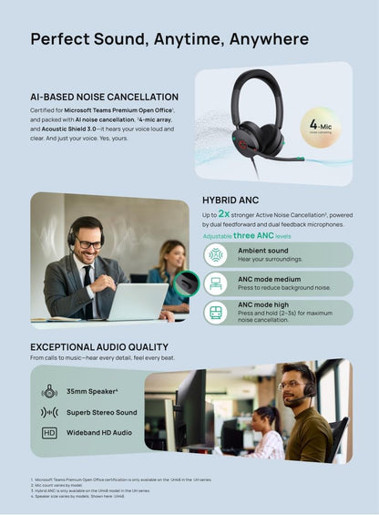 Yealink UH46 Dual Teams USB Wired Stereo Headset