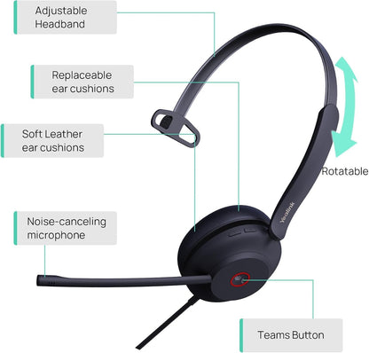 Yealink UH37 Mono Teams USB Wired Headset