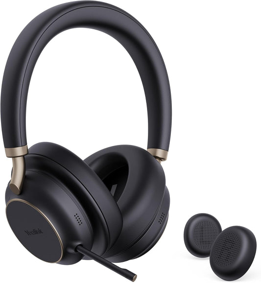 Yealink BH76 Plus UC Wireless Bluetooth Headset with USB-C and USB-A Adapter Black