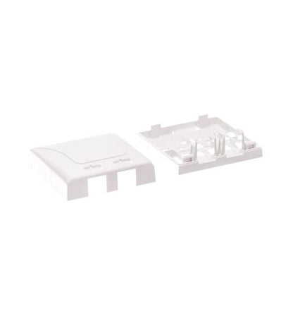 SURFACE MOUNT BOX, ELITE, 2-PORT, WHITE
