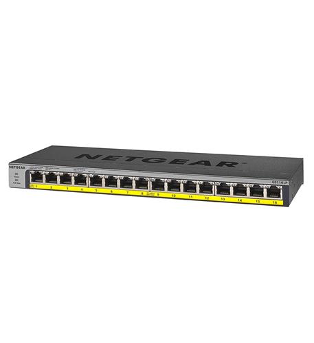 16-Port PoE/PoEplus Gb Ethernet UnMgd.