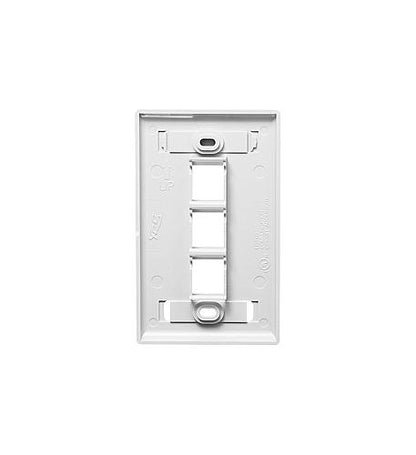 FACEPLATE, ID, 1-GANG, 3-PORT, WHITE