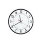 16in Rnd Wired Analog Clock, Black, Sur