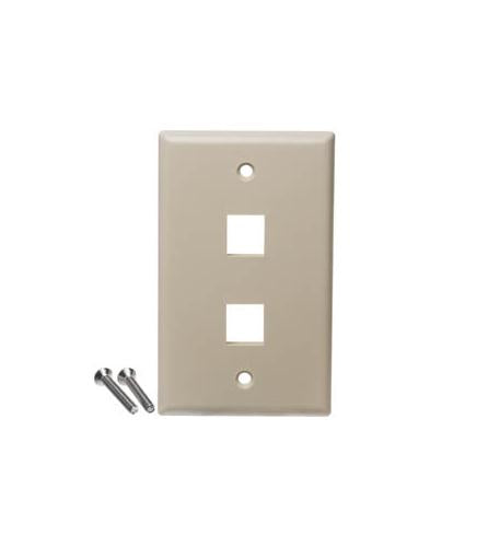 FACEPLATE, FLAT,1-GANG,2-PORT, 25PK, IV