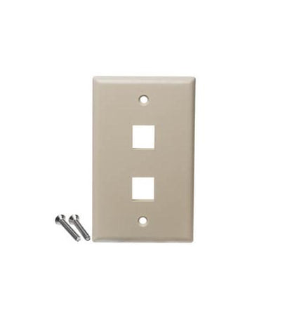 FACEPLATE, FLAT,1-GANG,2-PORT, 25PK, IV