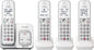 Panasonic Cordless Phone with Answering Machine, Link2Cell Bluetooth, Voice Assistant and Advanced Call Blocking, Expandable System with 4 Handsets - KX-TGD864W (White)