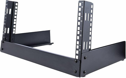 StarTech.com 2-Post 4U Desktop Server Rack, Small Open Frame 19in Computer Rack, Compact Network Rack for AV / Studio / Data / IT Equipment, Free Standing Two-Post Home/Office Rack (RK4OD)