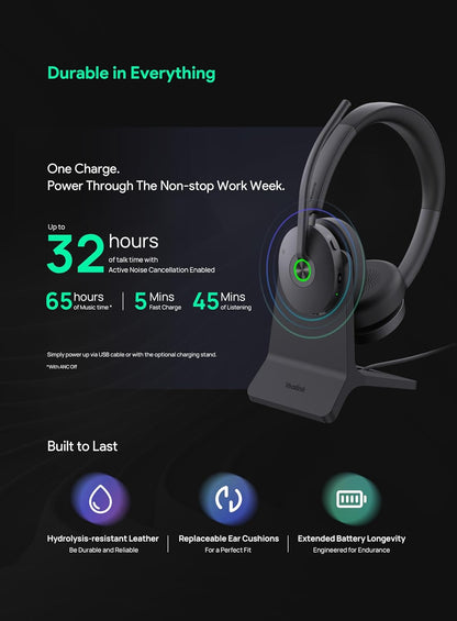 Yealink BH74 Teams Wireless Headset with Charging Stand