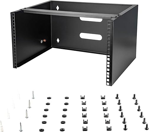 StarTech.com 6U Wall Mount Network Rack - 14 Inch Deep (Low Profile) - 19" Patch Panel Bracket for Shallow Server and IT Equipment, Network Switches - 44lbs/20kg Weight Capacity, Black (WALLMOUNT6)